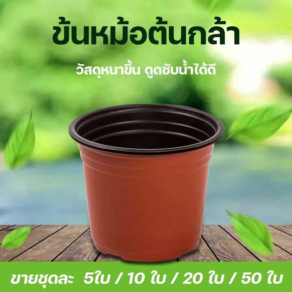 (พร้อมส่ง) กระถางต้นไม้พลาสติก แบบอ่อน กระถางเพาะชำ ขนาด 3.5นิ้ว 5PCS/10PCS/20PCS/50PCS