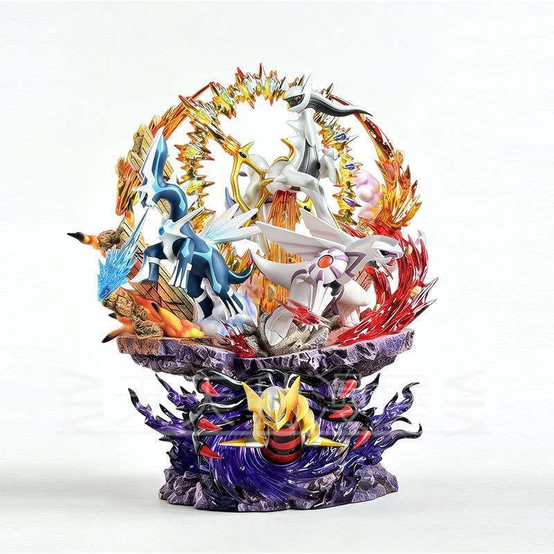 จัดส่งฟรี Pokémon รุ่น PPAP Studio God Olympic Four Gods Arceus Dialga Palkia Giratina Luminous รูปปั้นตกแต่งของขวัญชนิดบรรจุกล่อง