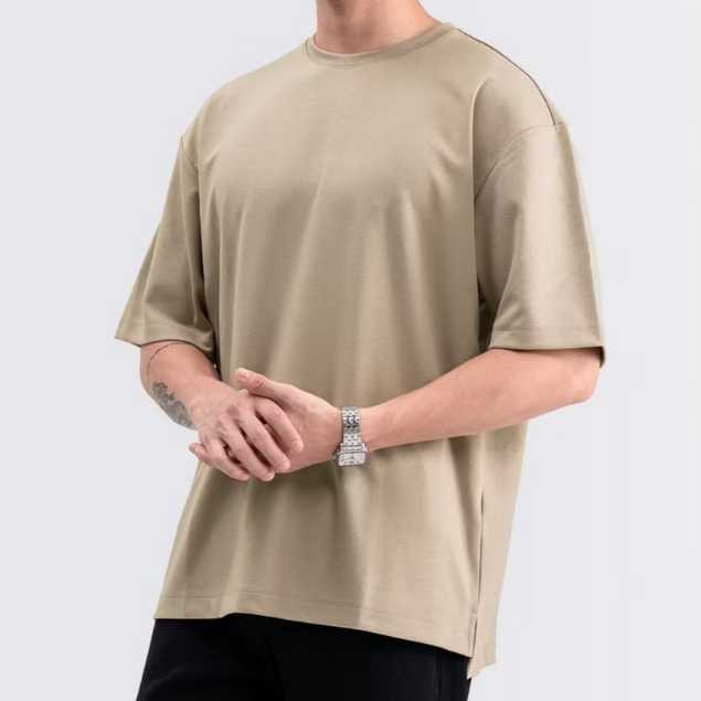 JJMen Boxy East เสื้อยืดสีลาเต้ CM3