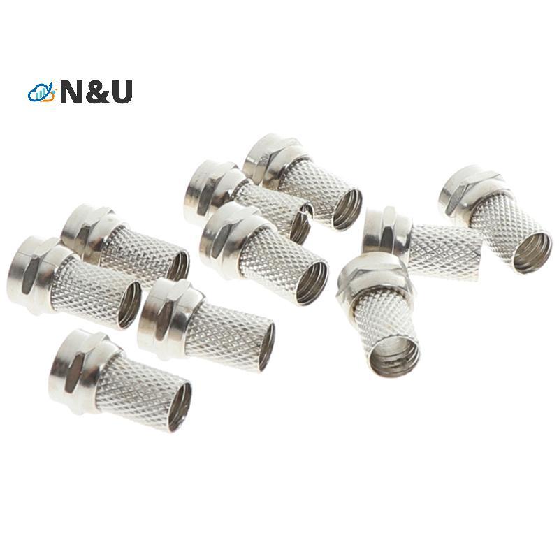 N&U 10 ชิ้น 75-5 F Connector สกรูบนประเภทสําหรับ RG6 Satellite TV เสาอากาศ Coax Cable