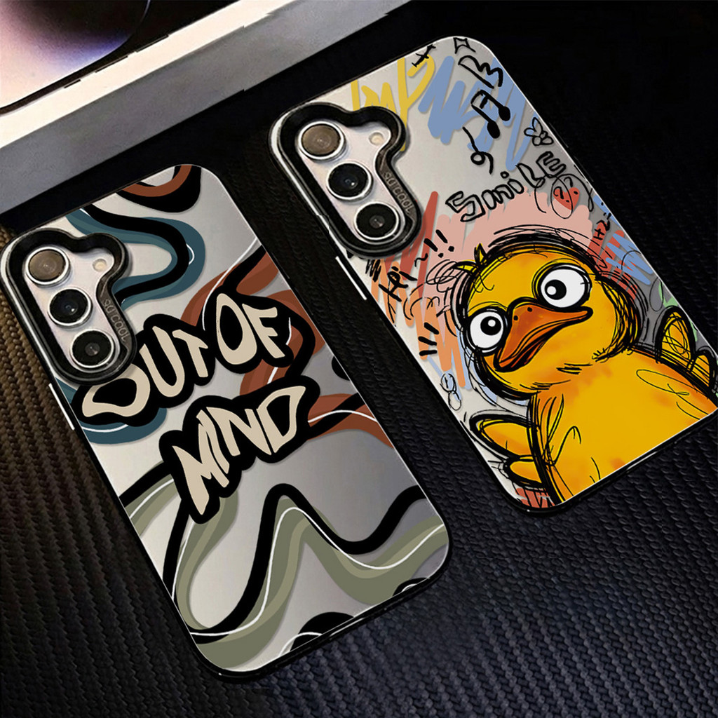 เคสโทรศัพท์มือถือ อะคริลิค ชุบโลหะ เรียบง่าย หรูหรา เคส For Samsung A07 A17 A56 A05S A06 A16 A55 A54 A36 A22 A15 A35 A26