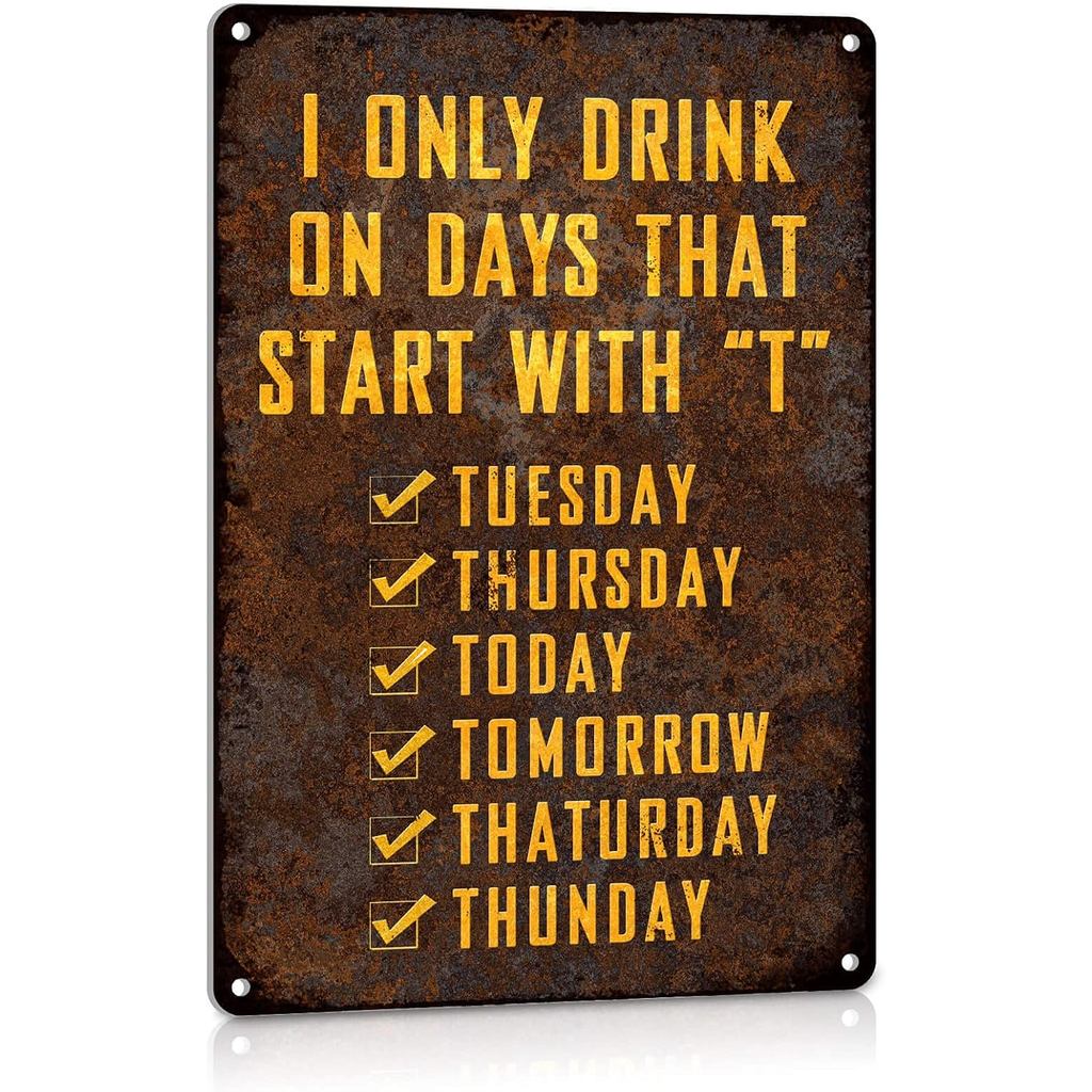 ตลก Man Cave โลหะป้ายดีบุก Bar Decor อุปกรณ์เสริม Club Wall ตกแต่ง I เฉพาะเครื่องดื่มวันที่เริ่มต้น 