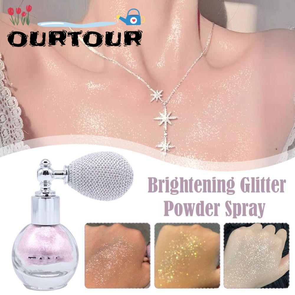 URTOUR Diamond High Gloss Glitter Spray Fine Shimmer Air Bag Shiny Powder Brightening Fragrance-Infu