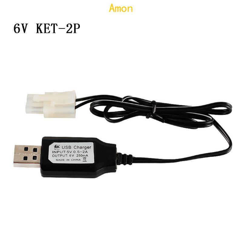 Amon 6V Charger ชิปในตัว Ni-Cd Ni-Mh Charger ของเล่น RC รถเรืออะไหล่ EL-2P JST-2P L6 2-2P 3 5MM SM-2