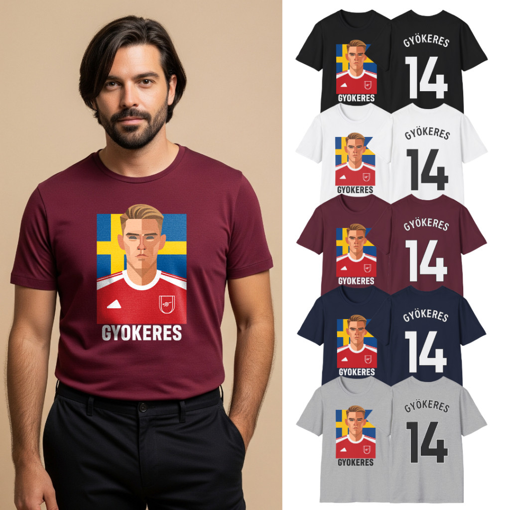PSM เสื้อยืดลายนักฟุตบอล Viktor Gyökeres