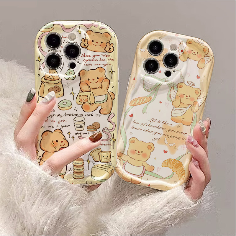 การ์ตูนเนยหมีเคสโทรศัพท์สําหรับ VOVO V70 5G V60 Lite V50 V40 Lite V30 V3E V29 V29E V27 V27E V25 V23E