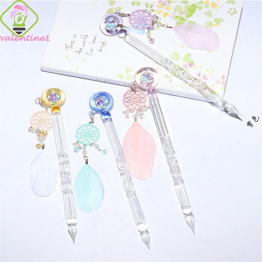 VALENTINE Drip Pen Vintage Painting Pen School Suppiles Antique Signature Writing Glass Dip Pen