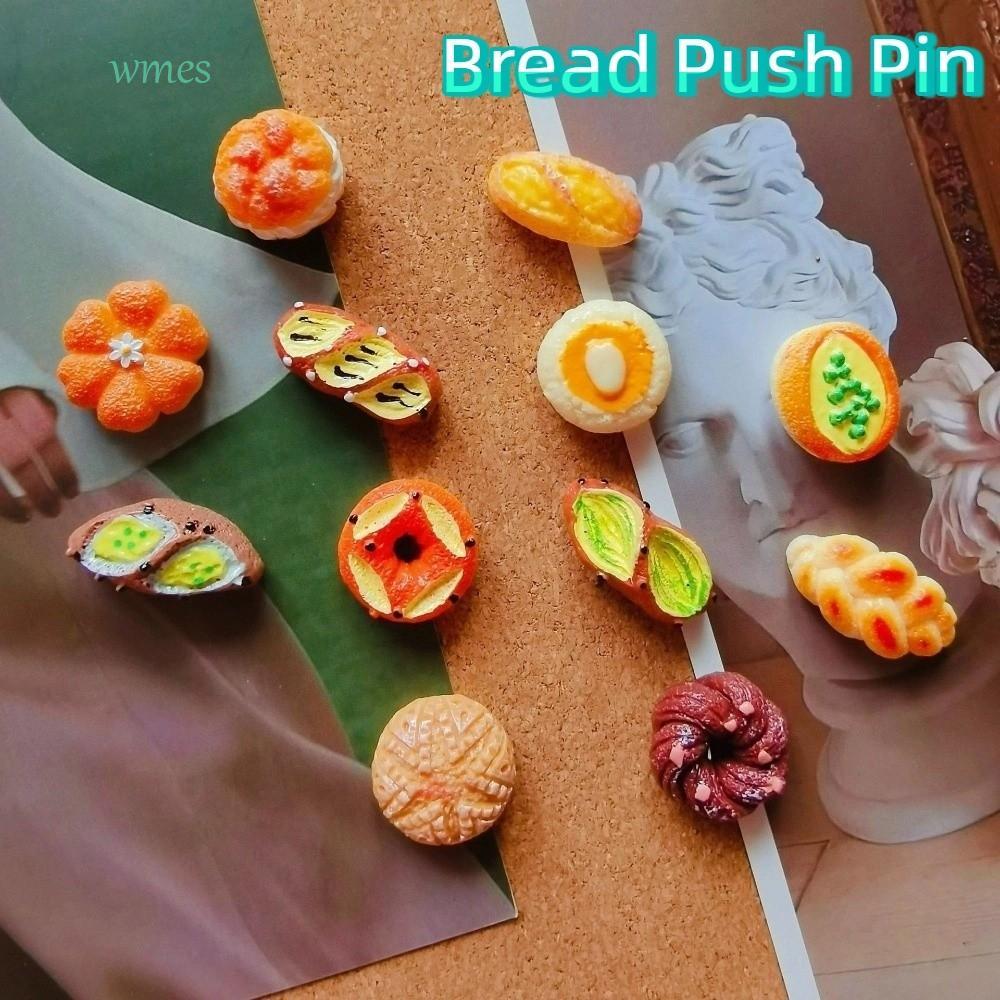 WMES1ZA 24PCS Felt Board Push Pin, จําลองน่ารักอัลคาไลน์น้ําขนมปัง Push Pin, มัลติฟังก์ชั่พลาสติกการ