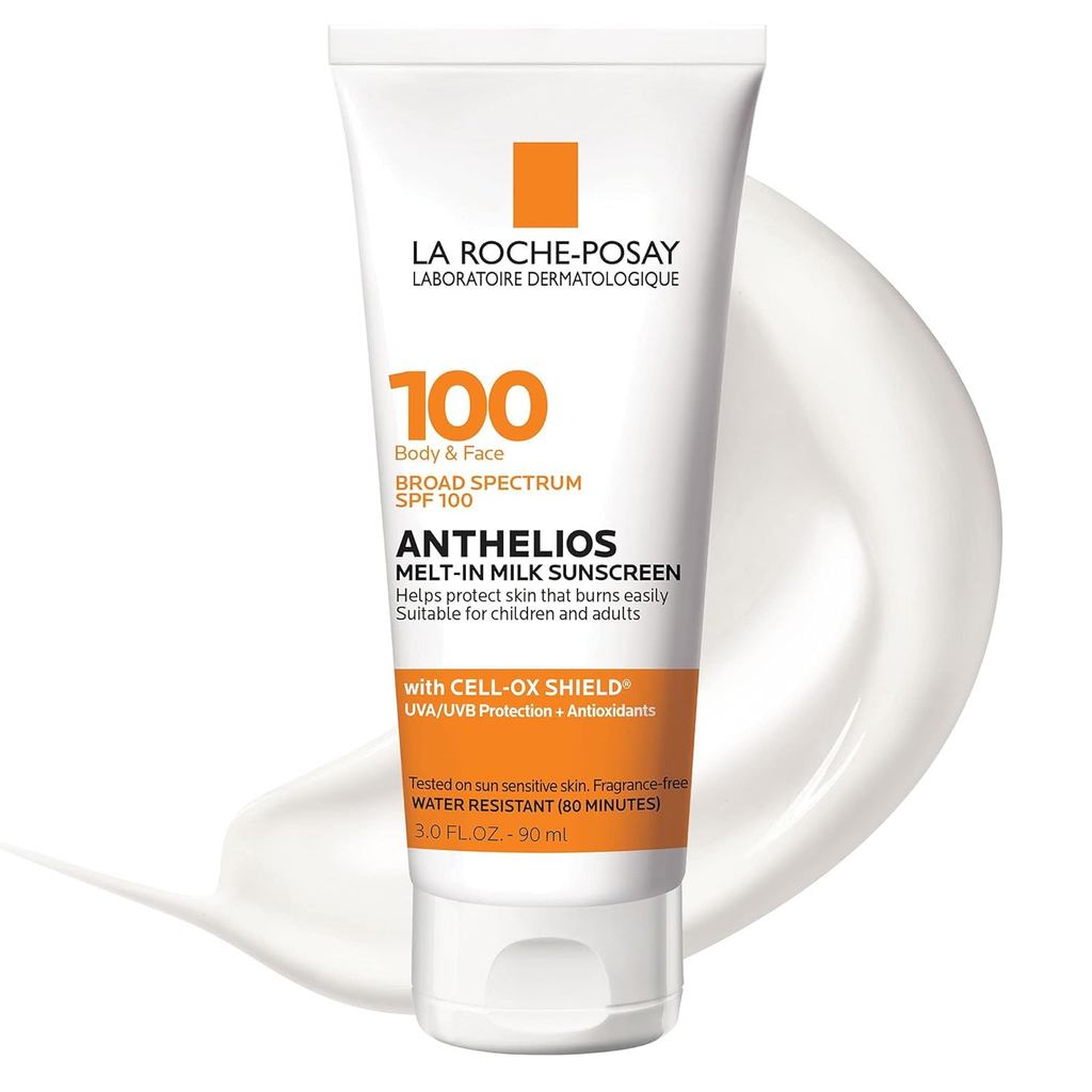 La Roche-Posay Anthelios Melt-In Milk Sunscreen SPF 100, ครีมกันแดดสําหรับ Body & Face