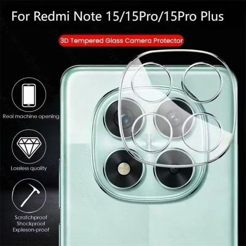 ฟิล์มเลนส์ใส ฟิล์มกระจกกันรอย เลนส์กล้อง เต็มเลนส์ สำหรับ Xiaomi Redmi Note15 Note15Pro Plus