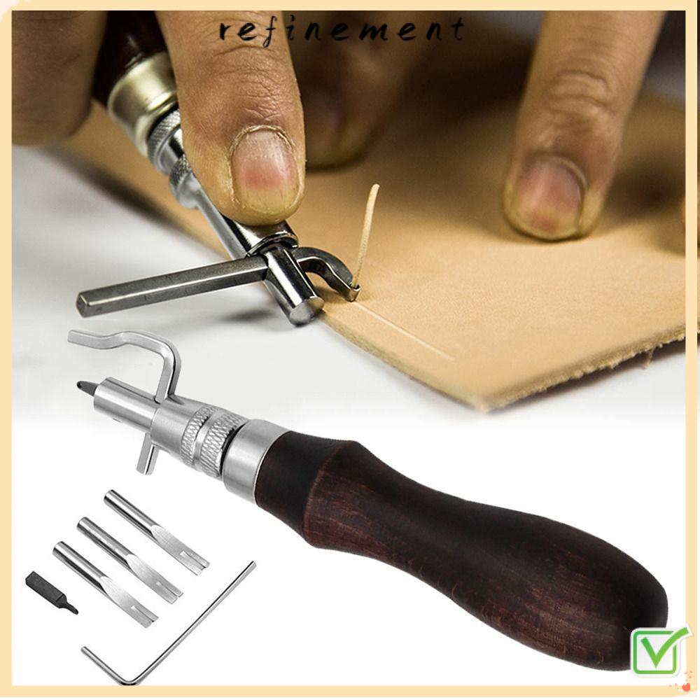 REFINEMENT Edge Beveller Groover, Edge Cutting Edge Pressing Leather Edge Trimmer,ทนทานมัลติฟังก์ชั่
