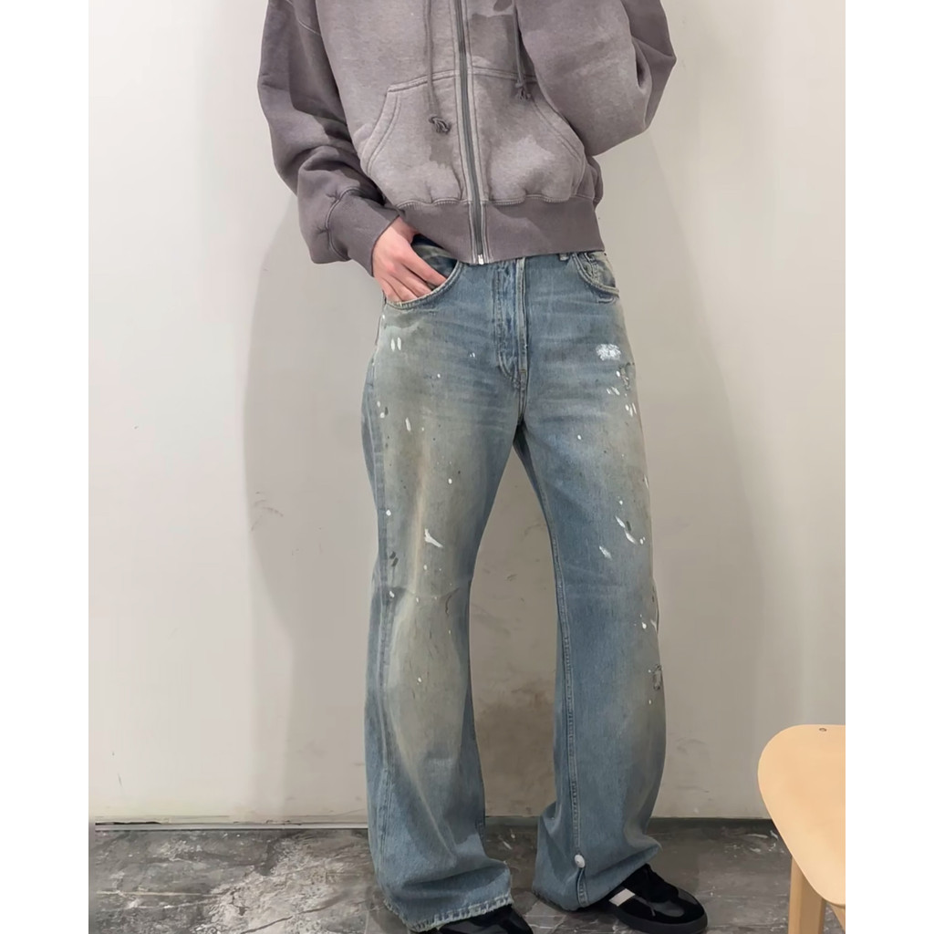 Ac SS24 Splash Ink Mud Dyed Loose Jeans