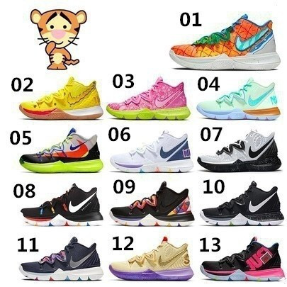 13 สี Kyrie 5 Irving 5 SpongeBob Pineapple House รองเท้าบาสเก็ตบอลรองเท้าผ้าใบคุณภาพสูง
