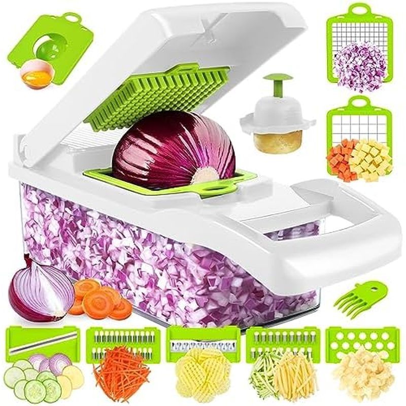 etable Chopper, Pro Onion Chopper, Multifunctional 13 in 1 Food Chopper, Kitchen Vegetable Slicer Di