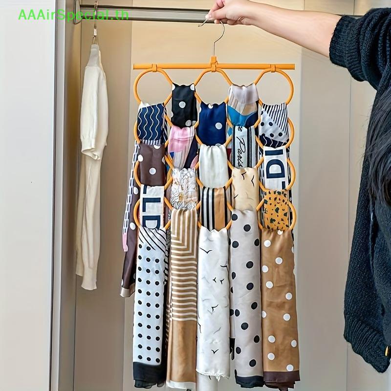 AAAirSpecial 24 Slot ผ้าพันคอและ Tie Organizer มัลติฟังก์ชั่ตู้เสื้อผ้า Storage Solution สําหรับ Hom