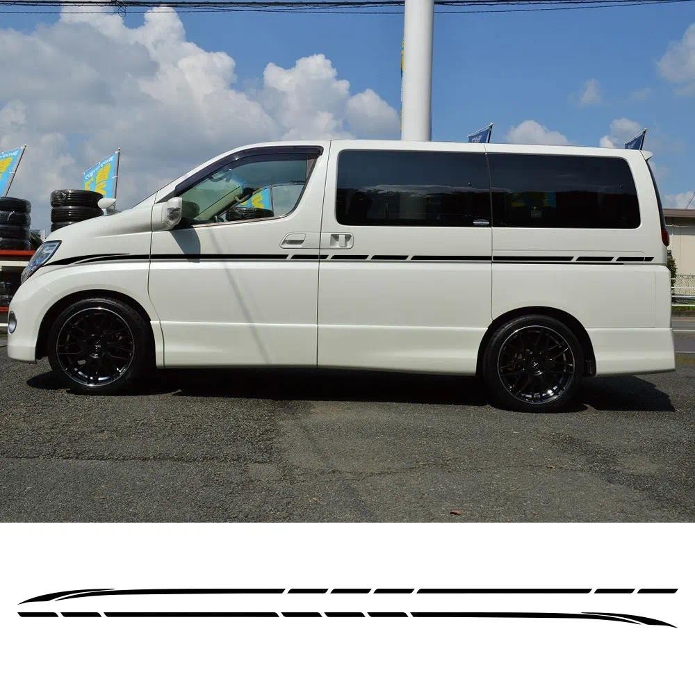 2PCS รถประตูด้านข้างสติกเกอร์ Camper Van Stripes กราฟิกปรับแต่ง Auto อุปกรณ์เสริมไวนิล Decals สําหรั