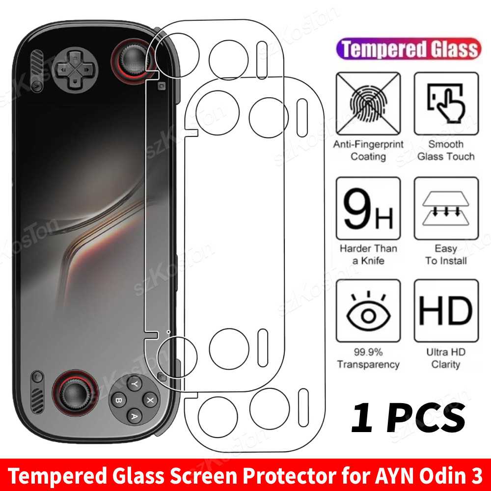 1 ชิ้น 9H กระจกนิรภัยป้องกันหน้าจอสําหรับ AYN Odin 3 เกมคอนโซล Anti-Scratch Ultra-Clear สําหรับ Odin