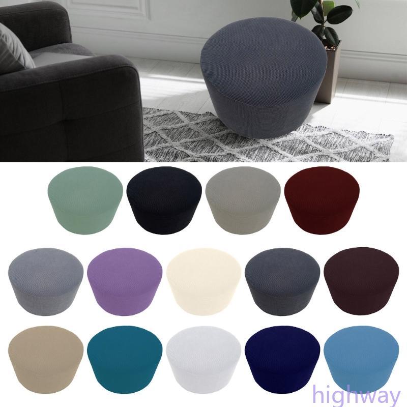 Hi ป้องกันความงาม Ottoman ฝาครอบโซฟาทรงกลม Slipcover Storage Ottoman Protector พกพาสะดวกสําหรับสตูลว