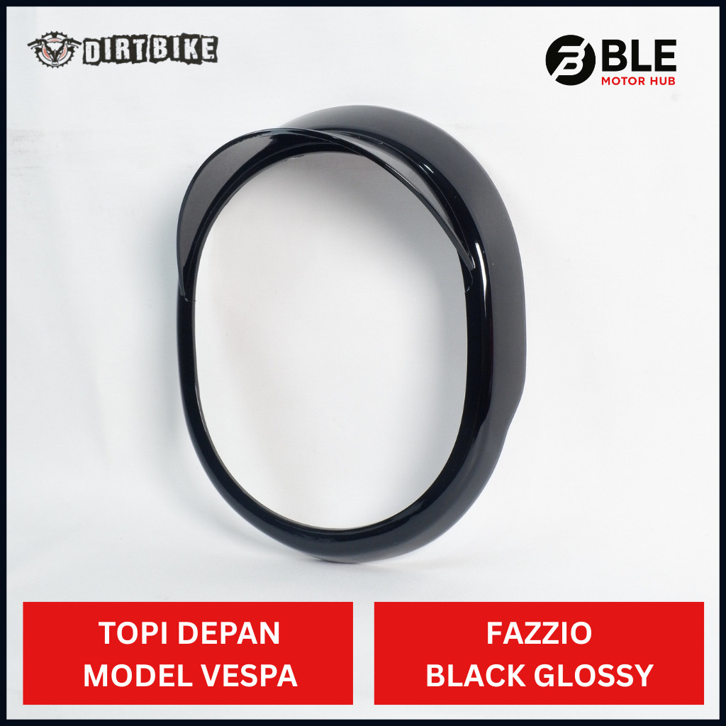 Dirtbike Visor Lamp Fazzio Black Glossy Vespa รุ่น | BLE มอเตอร์ฮับ