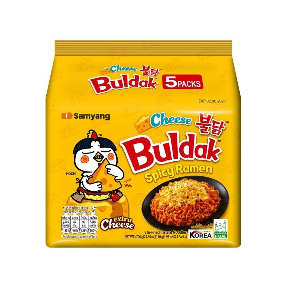 [สินค้าส่งด่วน] ซัมยัง บูลดัก สไปซี่ ราเมง ชีส 140 กรัม แพ็ค 5 SAMYANG BULDAK SPICY RAMEN CHEESE 140 G PACK 5