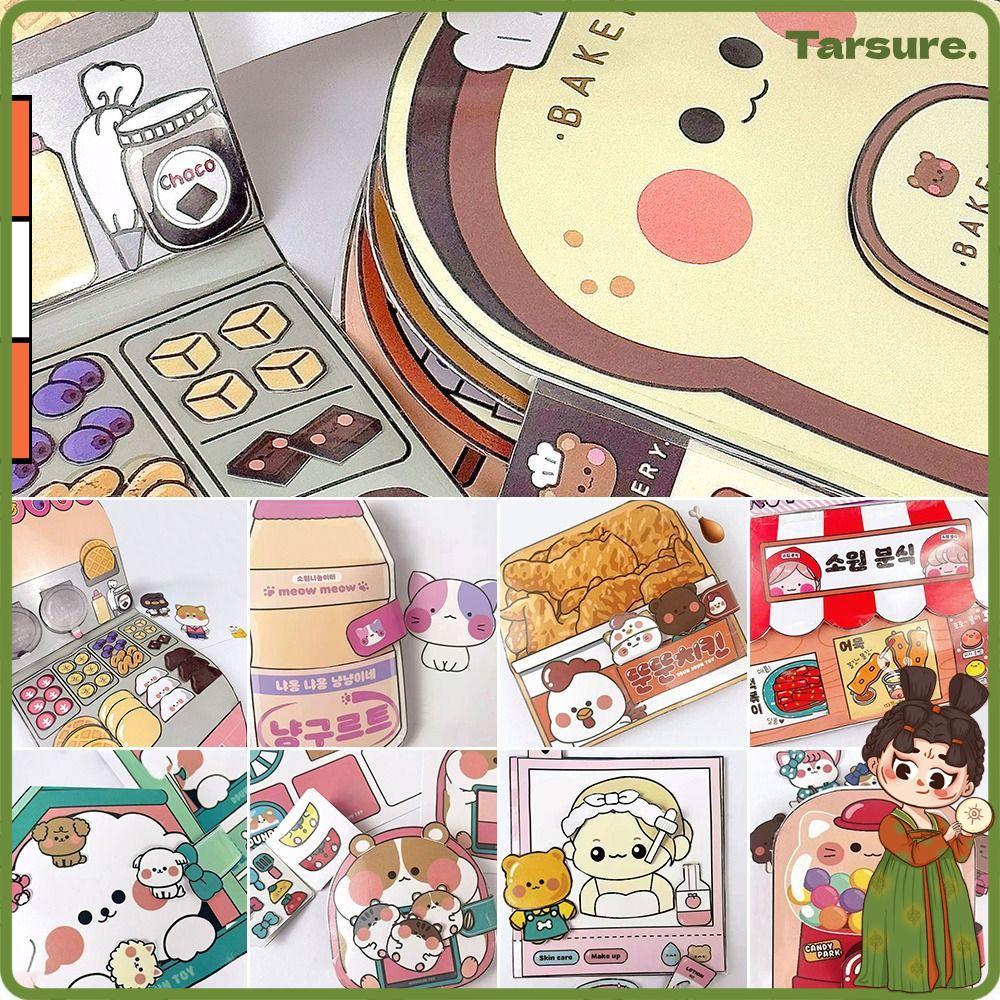 TARSURETH Waffle Quiet Book, Bread Colourful Cartoon Busy Book, Creative Paper Fried Chicken Handmad