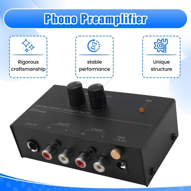 PP500 Phono Preamp ขนาดกะทัดรัดพิเศษ Preamp Preamplifier Phono Preamplifier พร้อมการควบคุมระดับเสียง