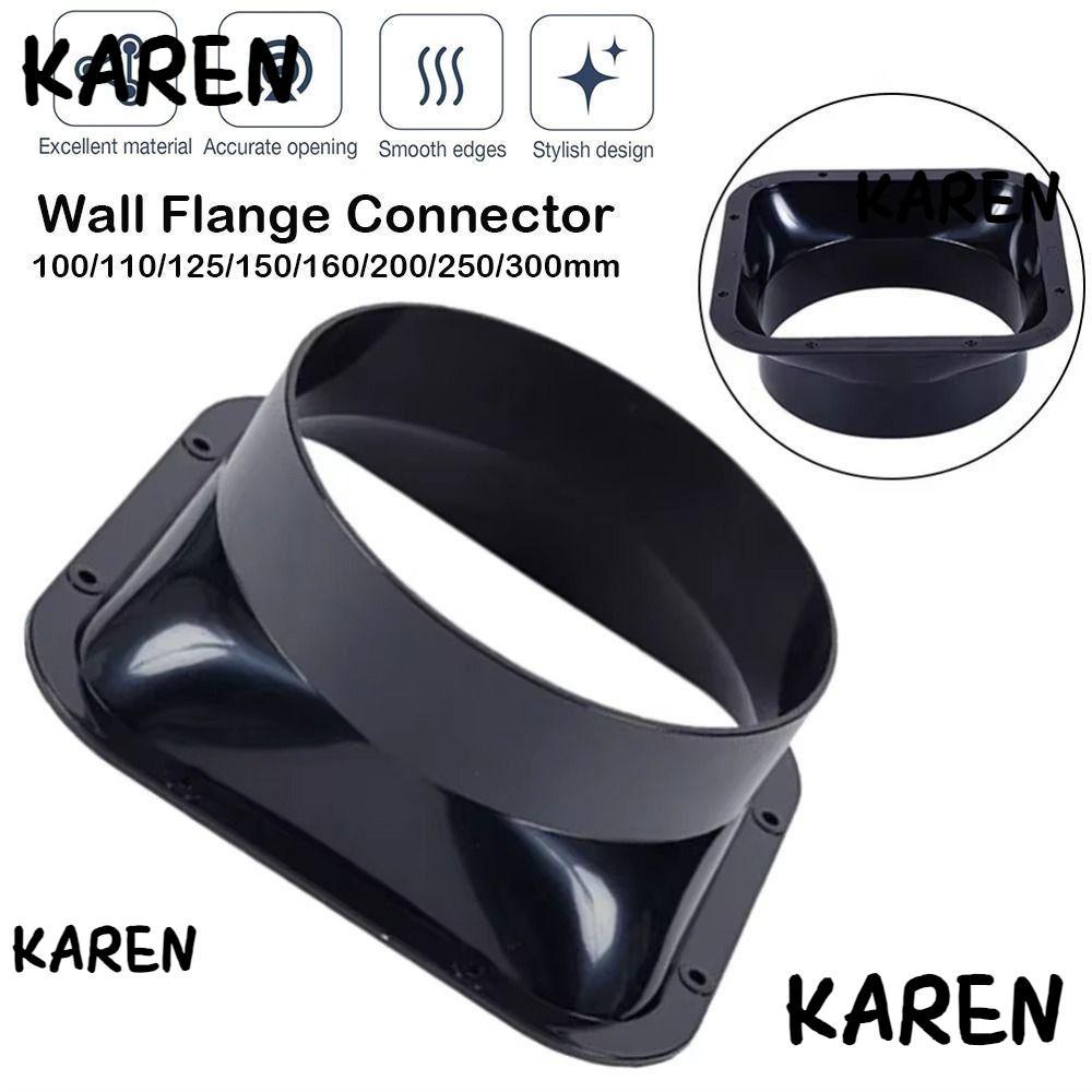KARENGOODS ขั้วต่อหน้าแปลนผนัง ข้อต่อท่อระบายอากาศขนาด 100-300 มม. สําหรับเชื่อมต่อพัดลม ท่อไอเสีย ABS