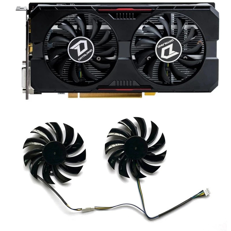 2 ชิ้น DIY 75 มม. 4pin GA81O2U T128010SU RX550 พัดลม GPU สําหรับ Dataland RX 550 Radeon 550 Cool Ene
