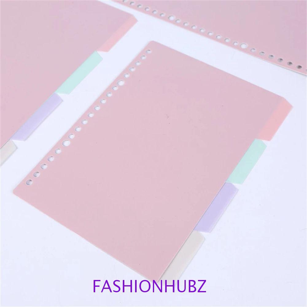 FASHIONHUBZ Binder Index Page School 4 ชิ้น/เซ็ตบุ๊คมาร์ค B5 A5 A4 สมุดไดอารี่หลวมหน้าด้านใน