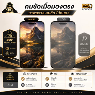 ฟิล์มกระจก กันมอง360องศา KINGKONG สำหรับiPhone11 xmax 7plus IPXS XR 13 16promax 15pro 14promax 15plus 13pro 12promax 12