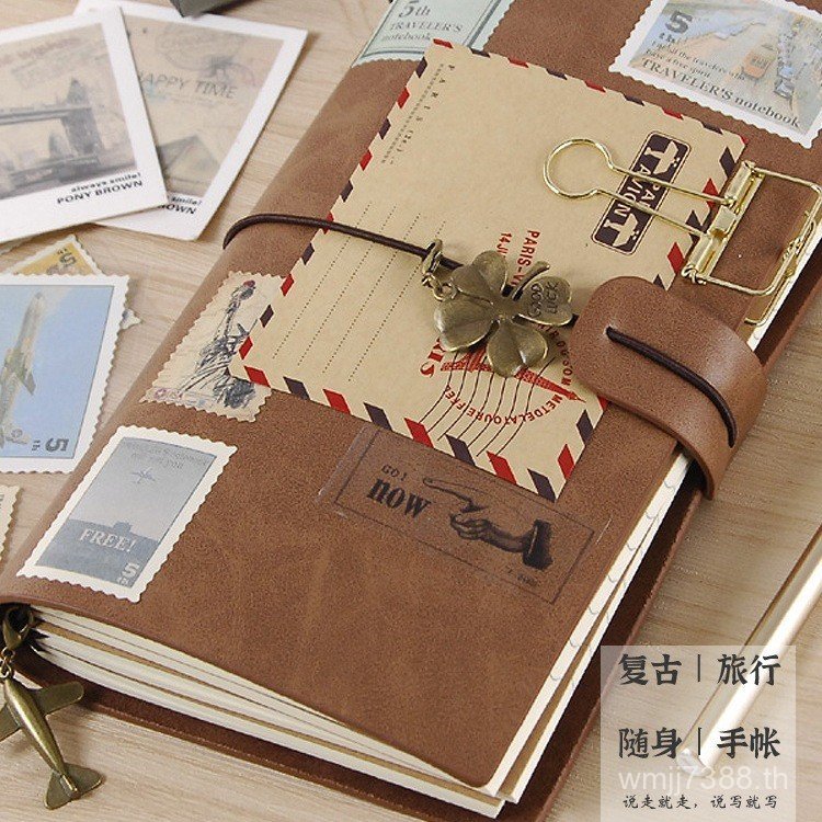 เครื่องเขียน Notebook Recordbook Leather Hand Retro Creative Travel Portable tn Travel Notebook Diar