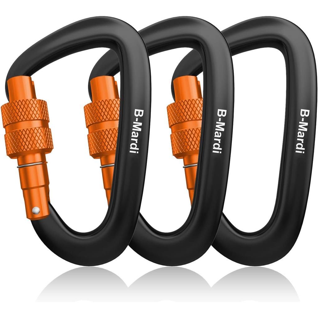 B-Mardi Carabiner คลิป Heavy Duty 12kN (2697 ปอนด์)-Carabiners ล็อคน้ําหนักเบาสําหรับ Camping, เดินป
