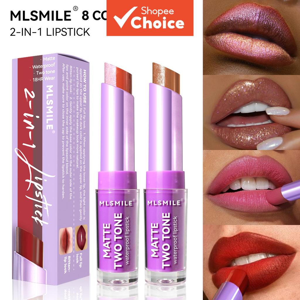ลิปสติกแบบ Dual-Tone Pearl Lip Liner Natural Matte Ombre ให้ความชุ่มชื้นยาวนาน