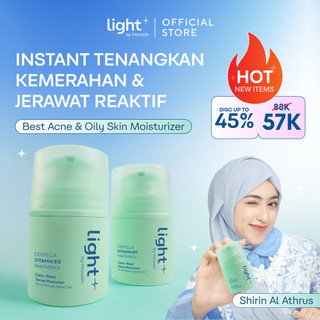 NEW! Light+ by Wardah Vitamin B12 Calm + Reset Serum Moisturizer 30 g - Pelembap Wajah untuk Kulit Berminyak - Light Light+ LightPlus Moist Pelembap - Skincare