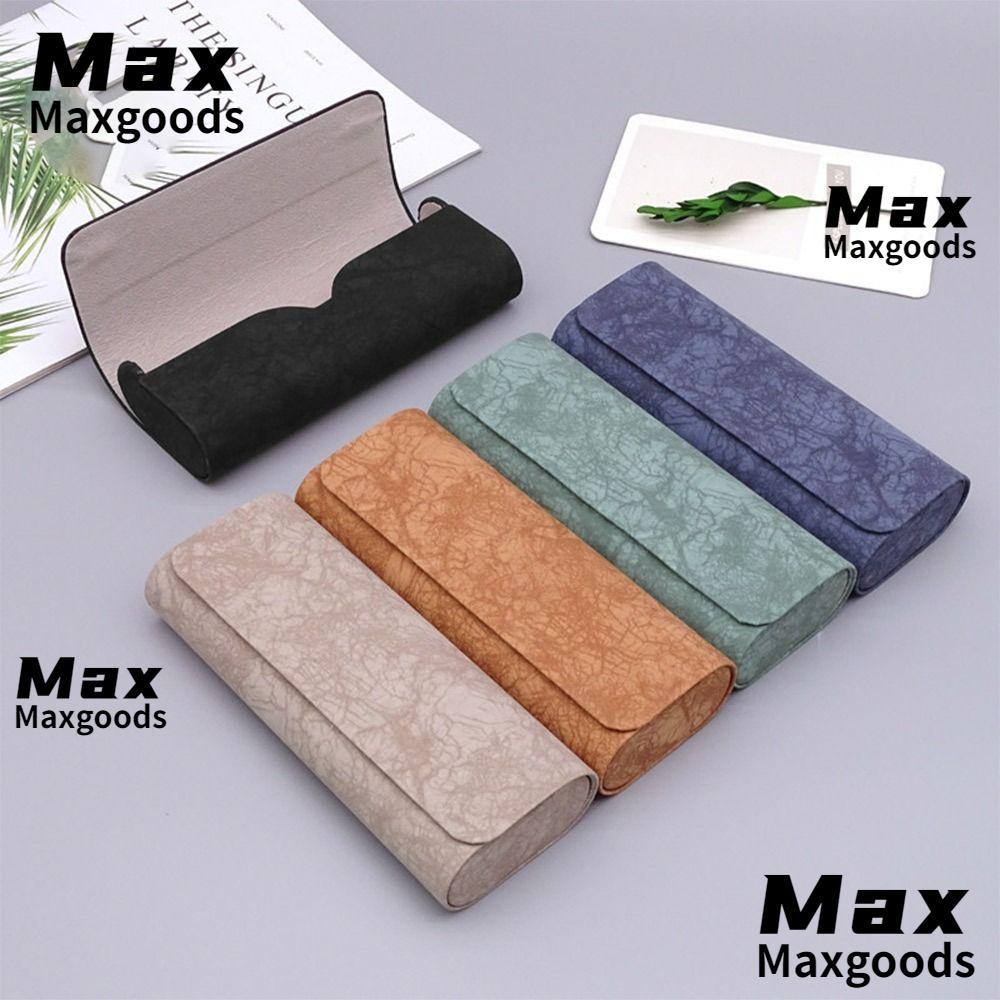 กล่องแว่นตา MAXG, แว่นตาเปลือกแข็งป้องกัน , แว่นกันแดดหนัง PU ป้องกันการกดแบบพกพาผู้ชาย