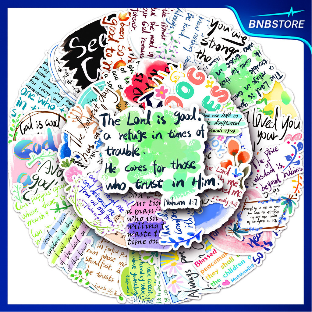 🍀ส่งจากไทย🍀 50แบบ Sticker ข้อคิด คำคม คิดบวก ประโยคในคัมภีร์ไบเบิล Bible inspire sentence
