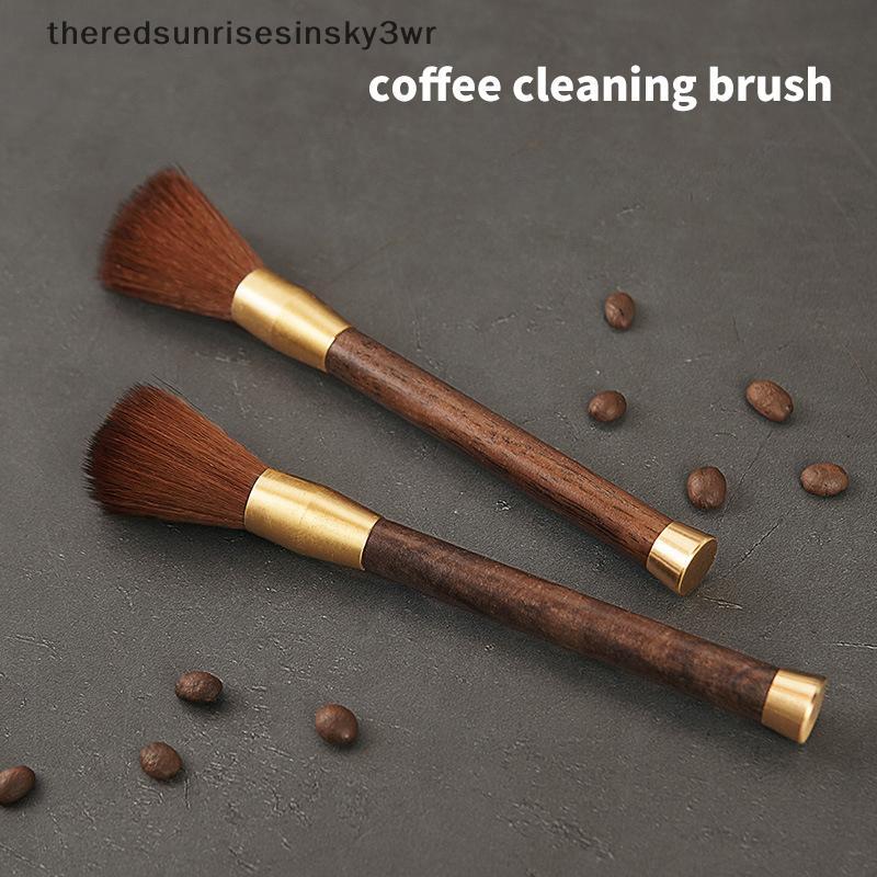 (the) เครื่องบดกาแฟแปรงทําความสะอาดด้ามไม้เครื่องชงกาแฟแปรงทําความสะอาดเครื่องมือสําหรับ Barista Hom
