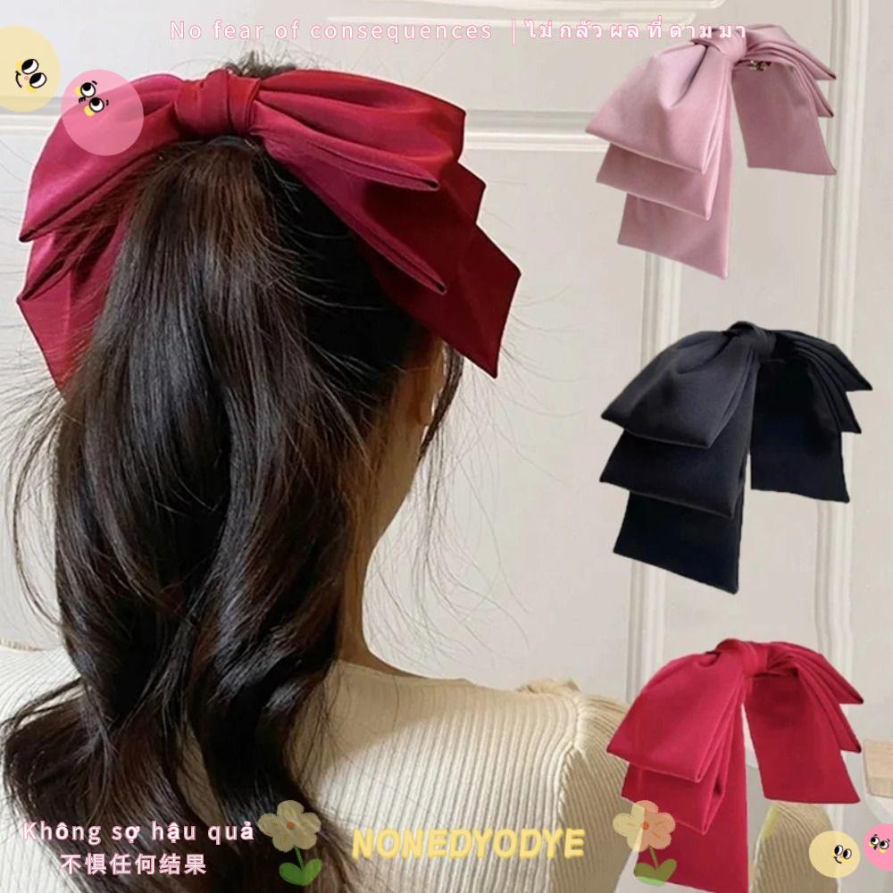 ไม่เรียบร้อย 1ชิ้นกิ๊บ,แฟชั่นเกาหลีหยิกแข็งสีชมพูสีดําโบว์ผม,ทนทานหลายชั้นสาวผู้หญิงโบว์ใหญ่ซาตินกิ๊บสําหรับอุปกรณ์ผม