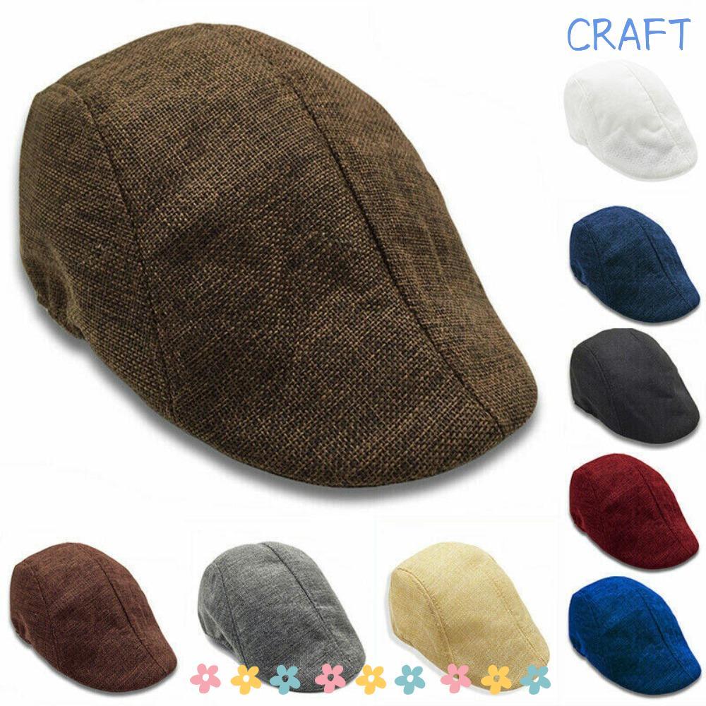 CRAFT Men Flat Cap Outdoor Beret Linen Sun Hat
