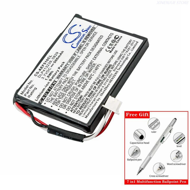 แบตเตอรี่โทรศัพท์ไร้สาย 3.7V/500mAh DLP413239, 0829, 0837 สําหรับ AEG Fame 510, Switel DF891, Texet 