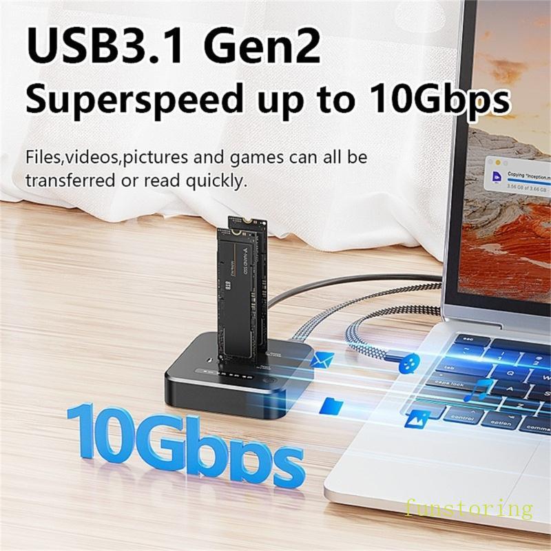 FUN 2 Bay M 2 NVMe SSDs Duplicators Dock รองรับความจุ 16TB และ Fast Transfer