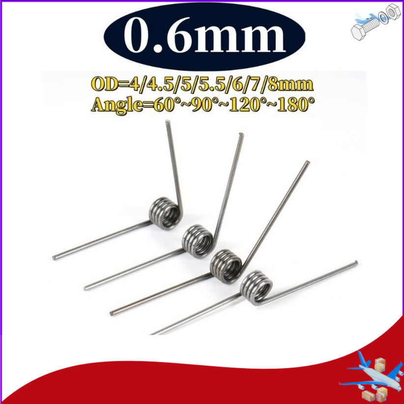 SUS304 Torsion Springs d0.6mm OD4/4.5/5/5.5/6/7/8mm 60-180° สปริง DIY ที่มีความแม่นยํา [DTY-XMB]
