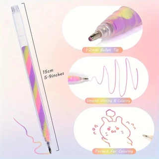 6ชิ้นเจลGlitterปากกาไฮไลท์ชุด-1.2มิลลิเมตรVibrantสีเรียบเขียนเหมาะสําหรับวารสารDIYงานฝีมือการ์ดอวยพร