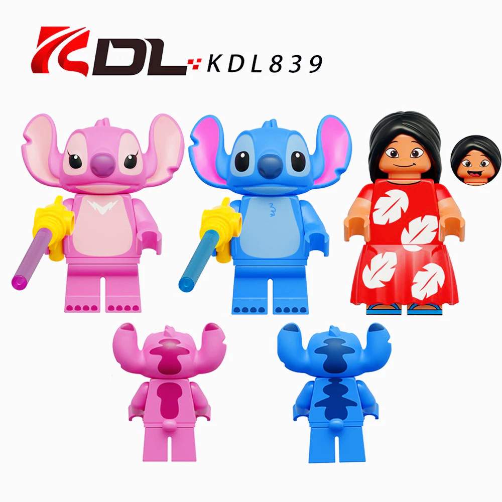 ภาพยนตร์ที่มีชื่อเสียงการ์ตูน Stitch Angel Lilo Building Blocks ตัวเลขการศึกษา Collective ของเล่นสําหรับเด็ก