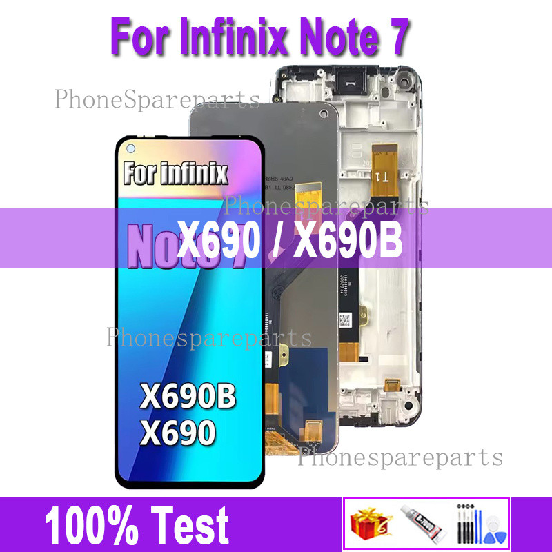 6.95 "LCD ต้นฉบับสําหรับ Infinix หมายเหตุ 7 X690 จอแสดงผล LCD Touch Screen Digitizer Assembly สําหรั