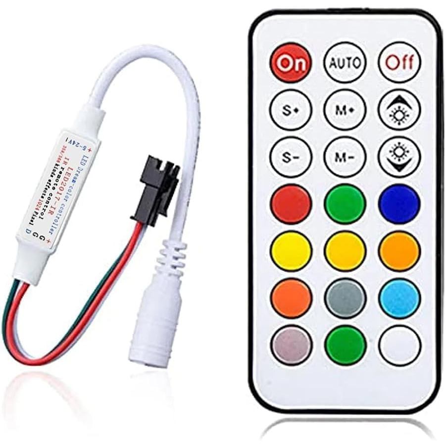 Ruirui Mini DC5-24V 21 คีย์ 2811 รีโมทคอนโทรล RF Controller สําหรับ WS2811 WS2812B 2811 2812 LED Str