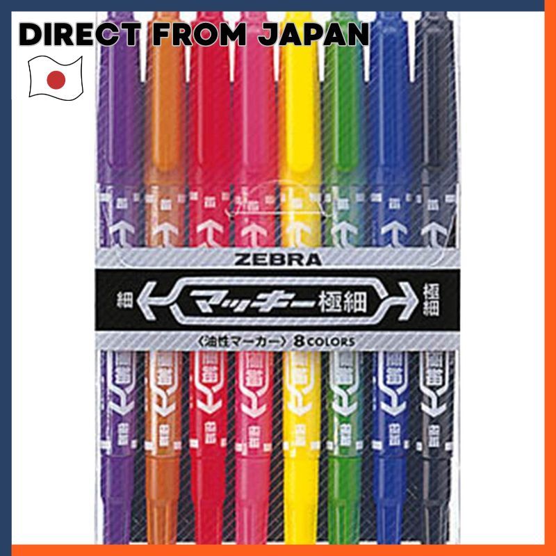 Zebra Mackee Oil-Based Pen Extra Fine 8 Colors MCF-8C