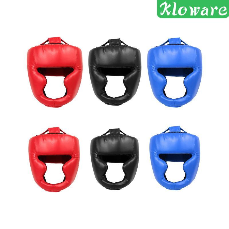 [Kloware] Head Protection Breathable Boxing Headgear Soft PU Full Face Mask Safety Gear for Taekwond