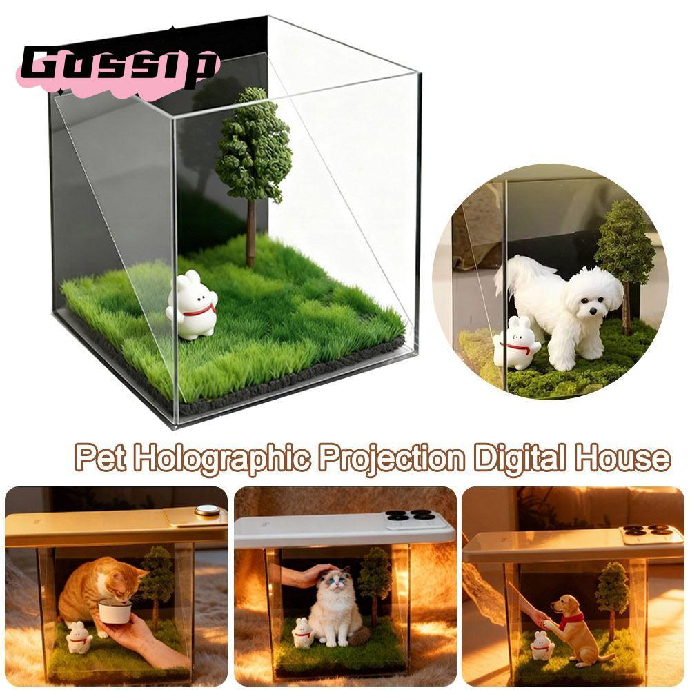 GOSSIP Pet Holographic Projection Digital House, Pet ของที่ระลึกเครื่องมือ การฉายภาพของที่ระลึกสัตว์เลี้ยง, กล่องวิดีโอสุนัขอะคริลิค