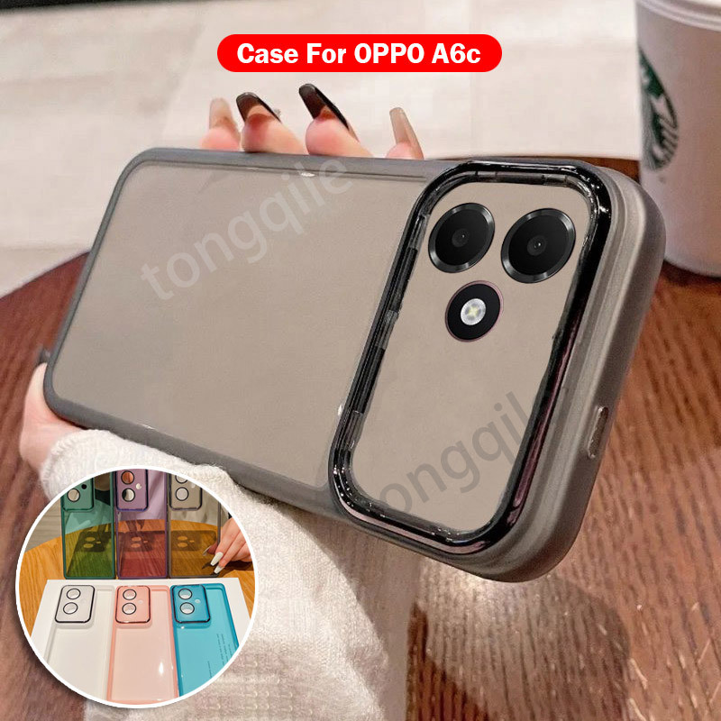 เคสสําหรับ OPPO A6c 4G 2026 เคสโทรศัพท์ฝาหลัง Soft TPU ยืดหยุ่นชุบใสเลนส์กล้องปกป้องกันชนกันกระแทก